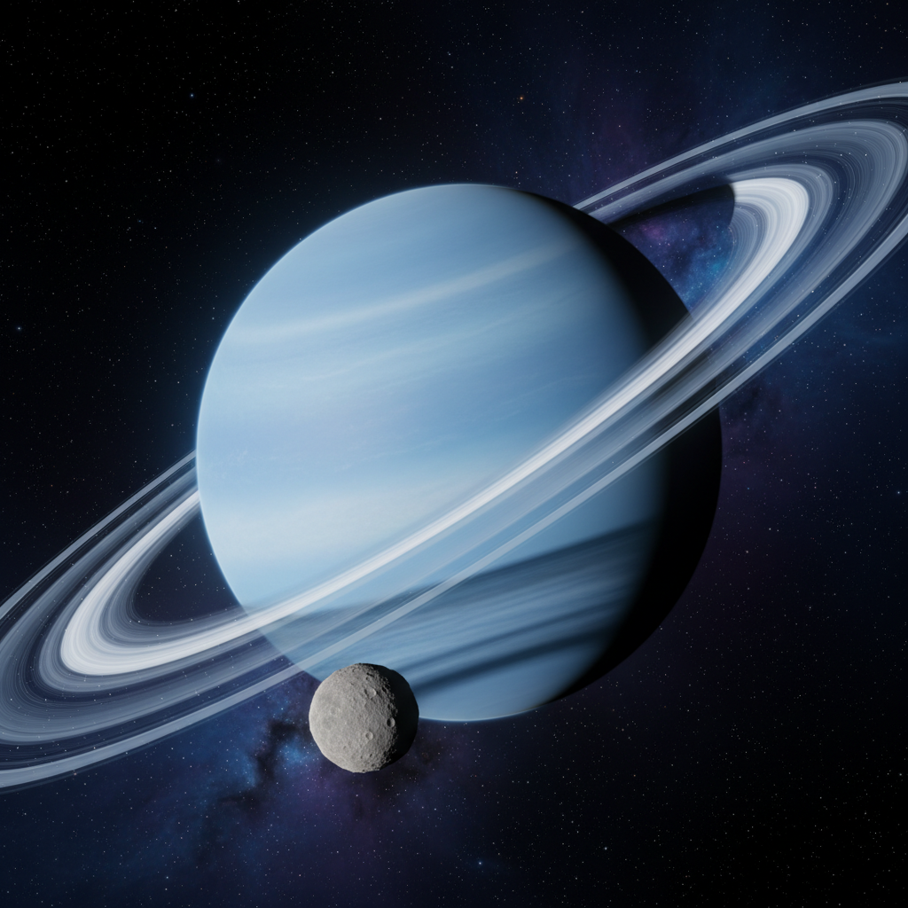 Webb Spots Faint Uranus Moon Missed by Voyager 2